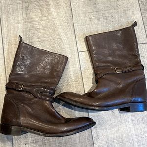 Yves Saint Laurent “Y” Brown leather boots size 8 YSL